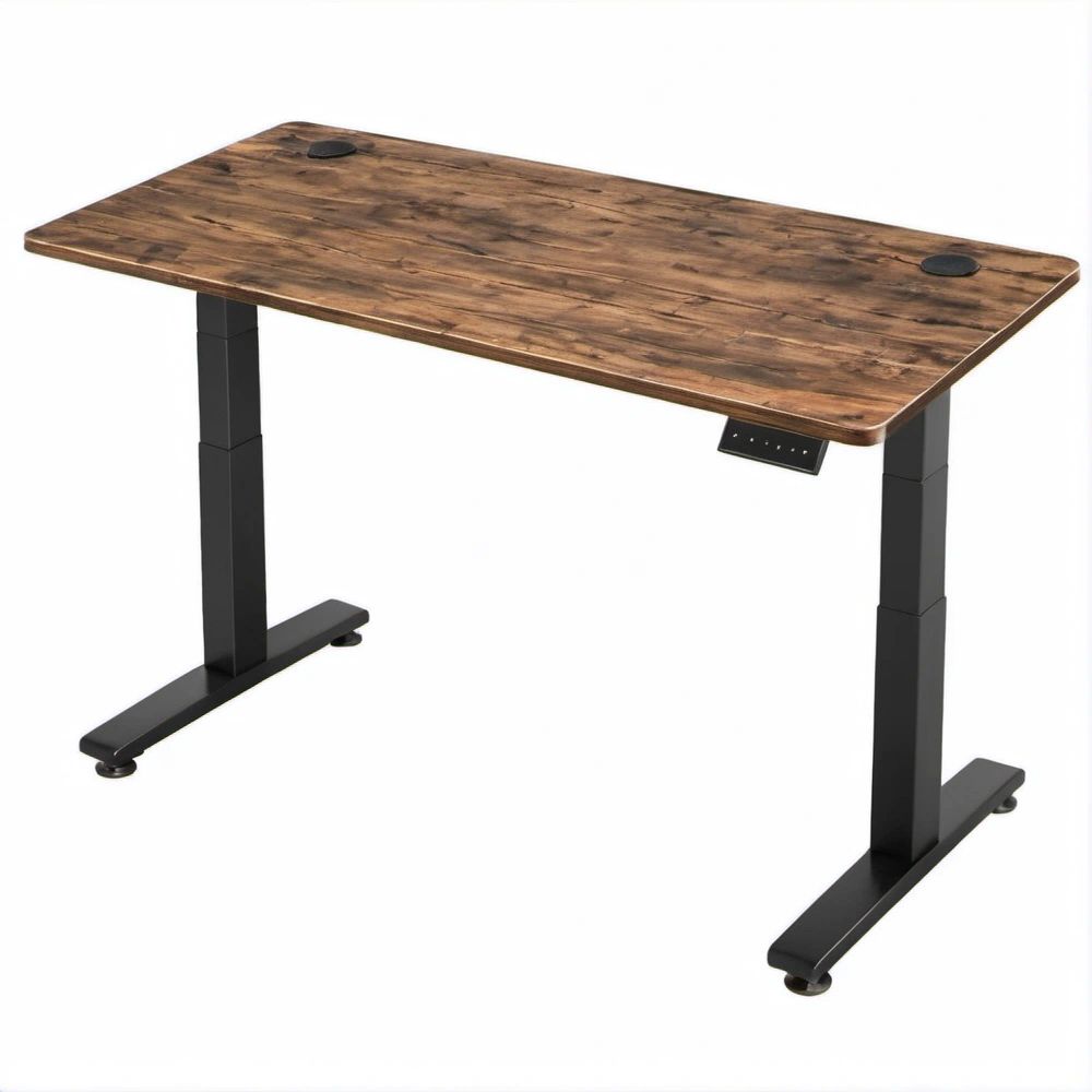 Elektrycznie regulowane biurko 120 x 60 cm, wysokość 72–120 cm, Brązowy/Czarny