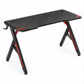 Biurko gamingowe czarno-czerwone z blatem MDF 120 x 60 x 75 cm