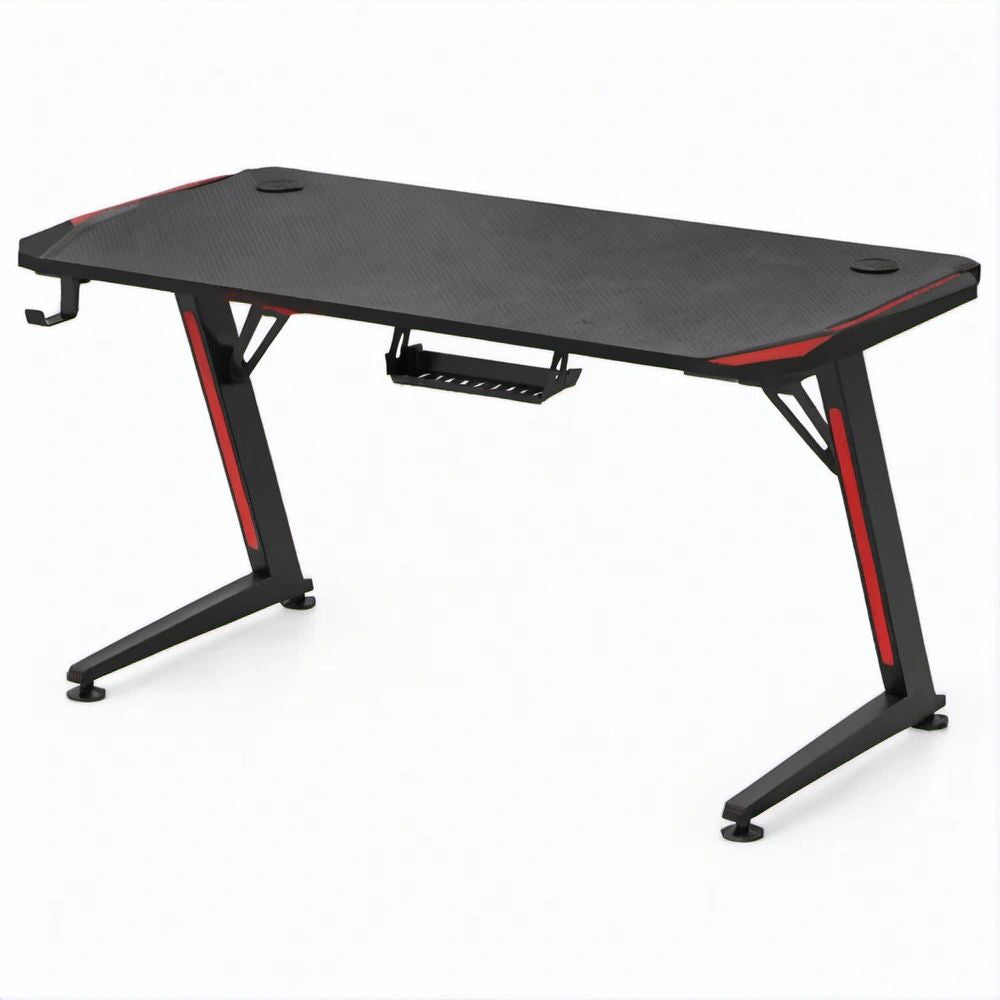 Biurko gamingowe czarno-czerwone z blatem MDF 120 x 60 x 75 cm