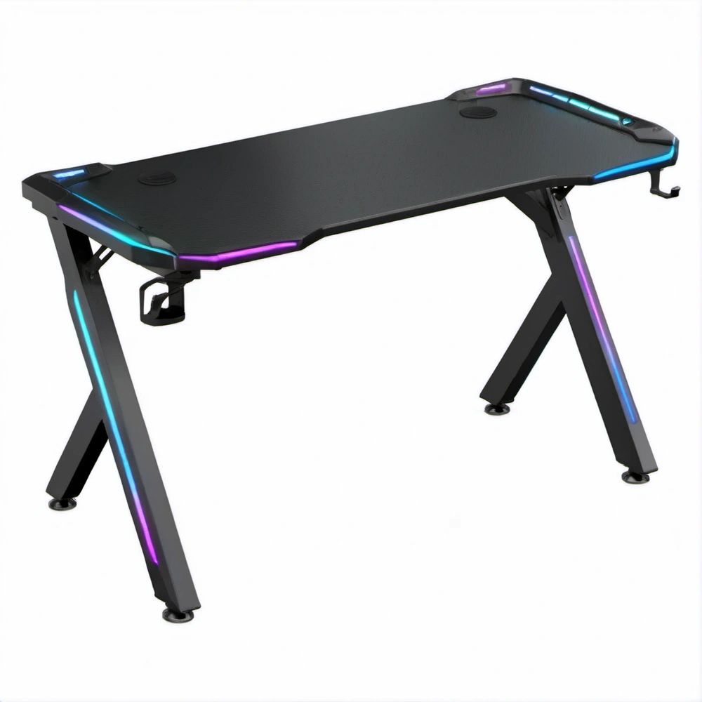 Czarne biurko z podświetleniem RGB 120 x 60 x 75 cm