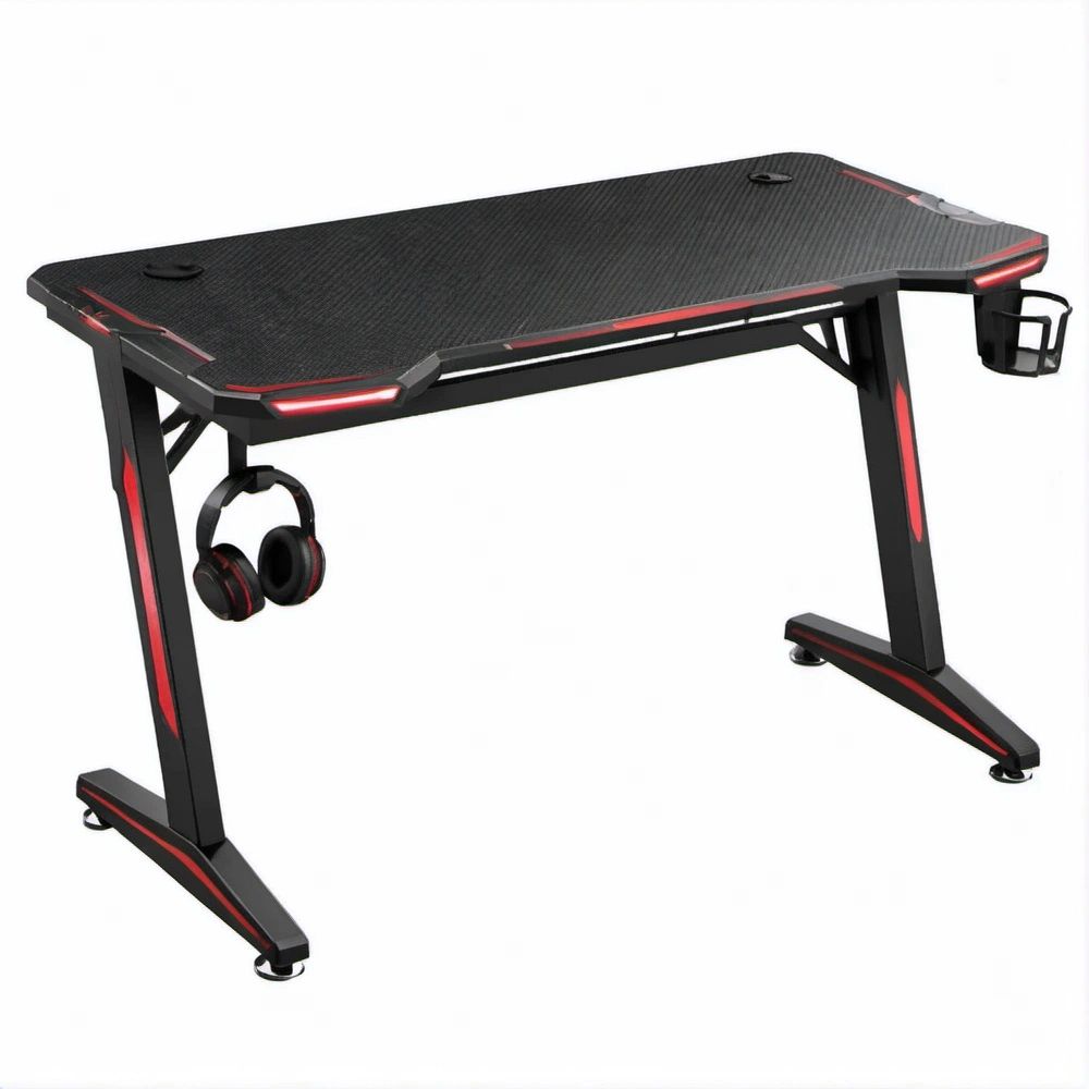 Biurko gamingowe czarno-czerwone z blatem MDF 120 x 60 x 75 cm