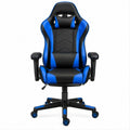 Ergonomiczny fotel gamingowy obrotowy czarno-niebieski z ekoskóry PU, 65 × 65 × 122–132 cm