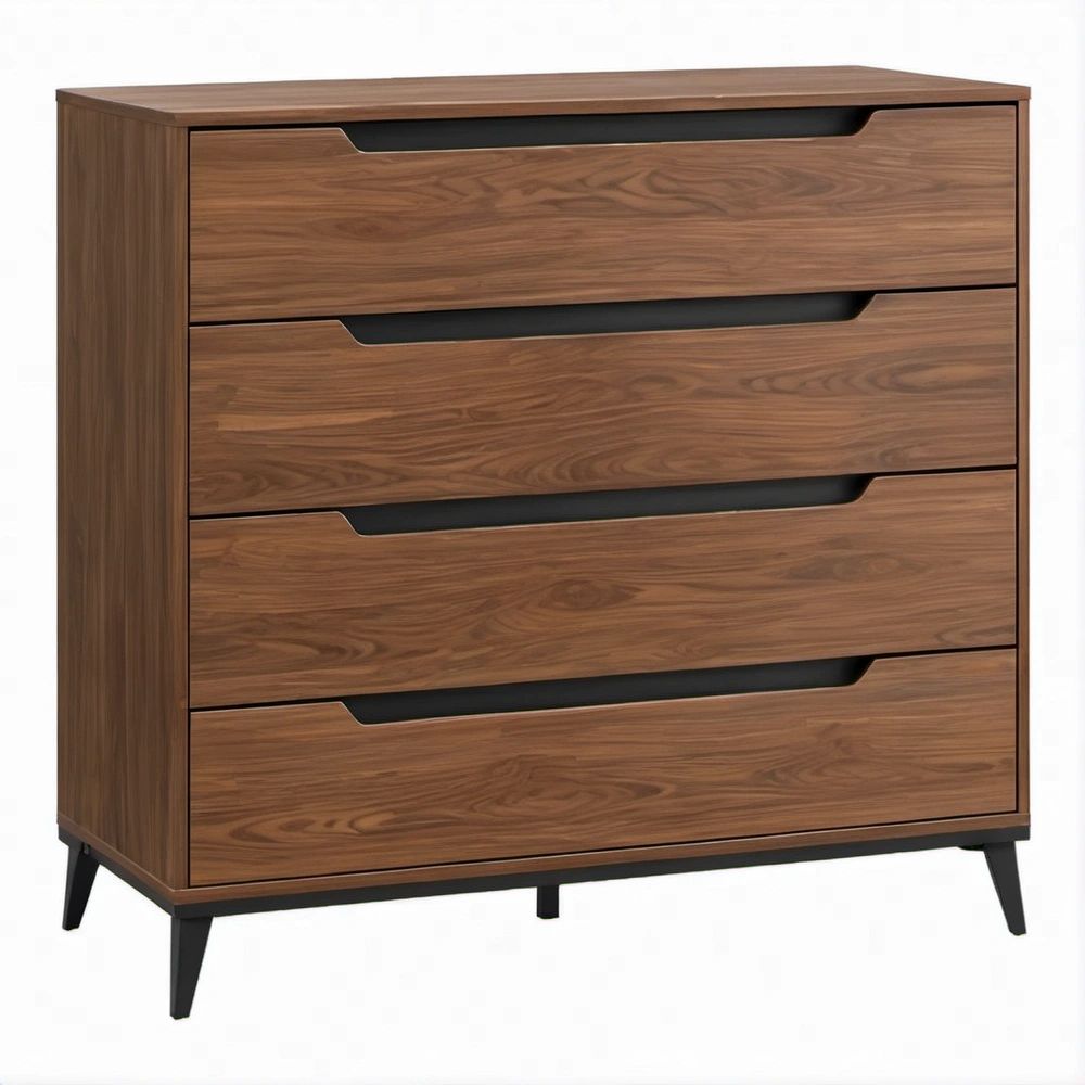 Komoda orzechowa z 4 szufladami, 90 × 45 × 120 cm