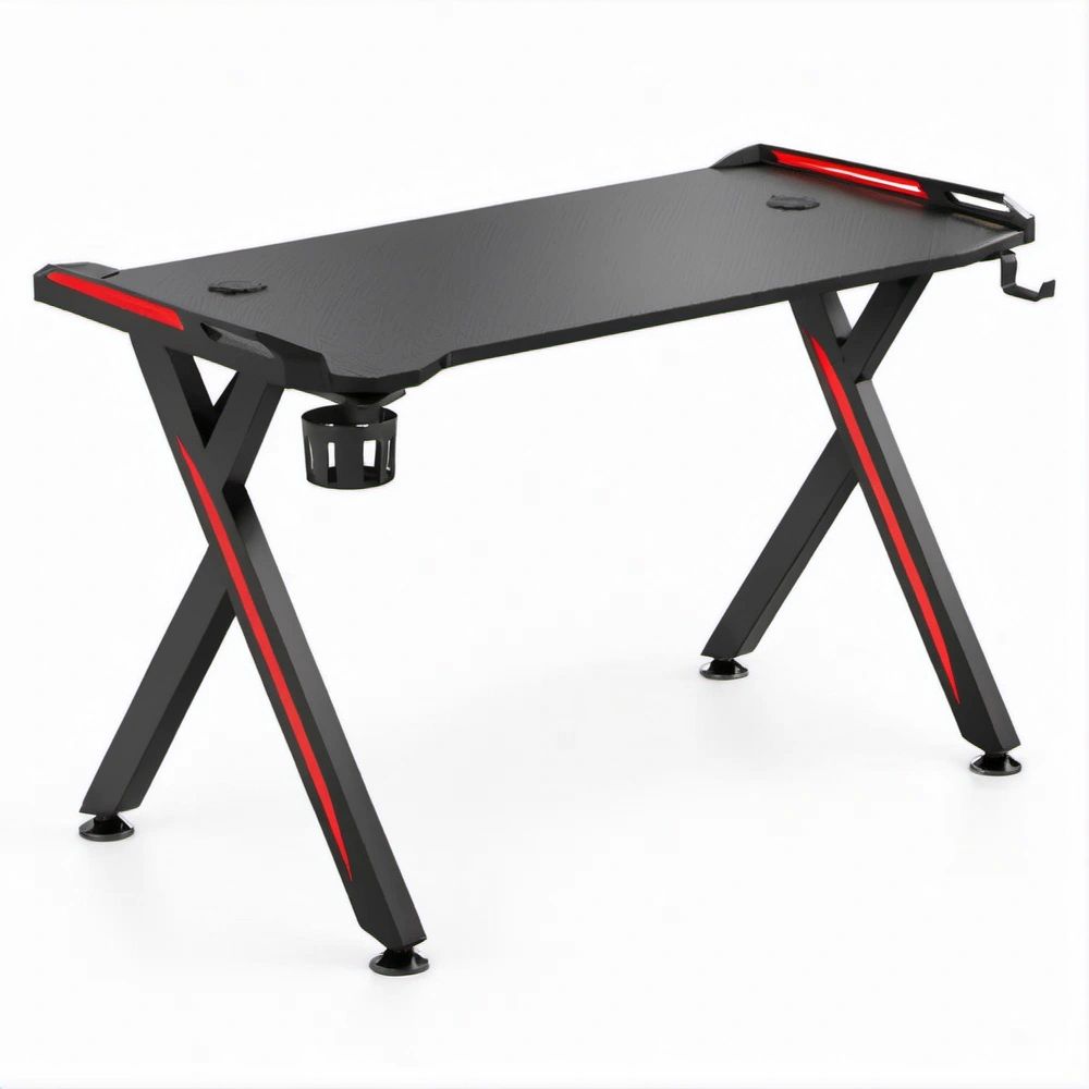 Biurko gamingowe czarno-czerwone MDF 120 x 60 x 75 cm